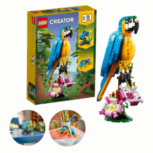 LEGO Creator 3 en 1 – Loro Exótico, Camaleón y Pez Tropical (253 piezas)