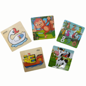 Set de Rompecabezas Didácticos de Madera – Animales, Números y Más