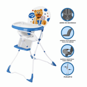 Silla Alta Plegable para Comer con Diseño de Osito