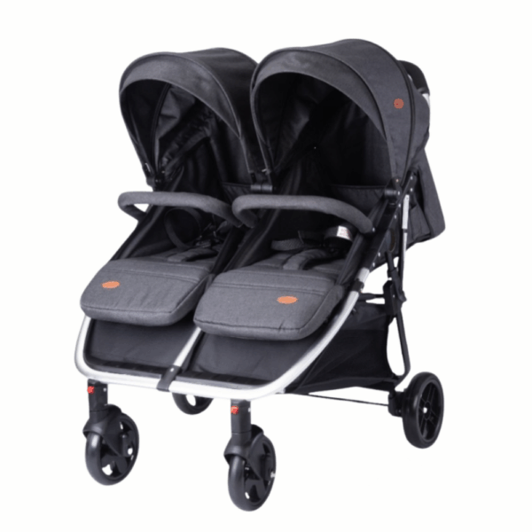 Cochecito Doble Reforzado para Bebés – Diseño Lateral Compacto y Elegante