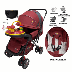 Coche 2 en 1 con Bandeja Musical y Asiento Reversible – Súper Cómodo y Versátil