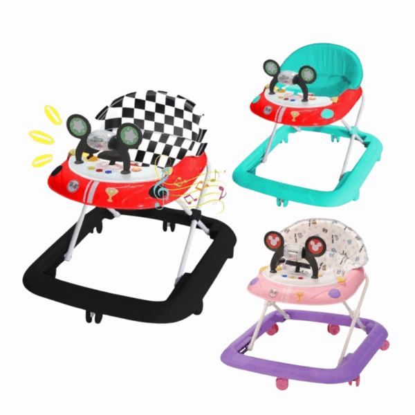 Andador Musical de Carreras con Diseño Deportivo y Volante Interactivo
