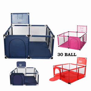 Corral de Juegos para Bebé con Canasta y 30 Pelotas – Diversión y Seguridad en un Solo Espacio