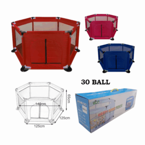 Corral Hexagonal para Bebé con 30 Pelotas – Espacio Seguro y Divertido