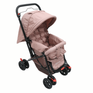 Cochecito Bebesitos Premium Reversible con Capota XL – Colores Rosado Palo y Gris Oxford