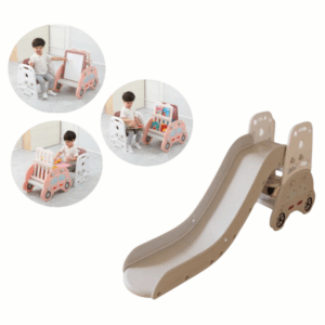 Deslizadero Multifuncional Infantil 4 en 1 – Con Biblioteca, Caballete y Mesa de Juegos