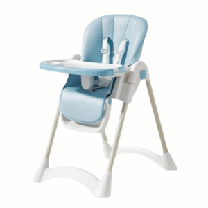 Silla de Comer Premium Reclinable con Bandeja Ajustable – Colores Celeste y Gris