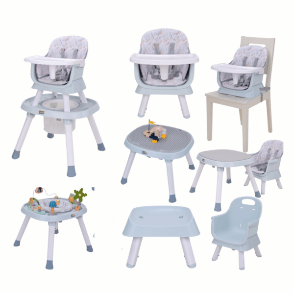 Silla Multifuncional 8 en 1 para Comer, Jugar y Aprender – Modelo Gris o Rosado - Imagen 2