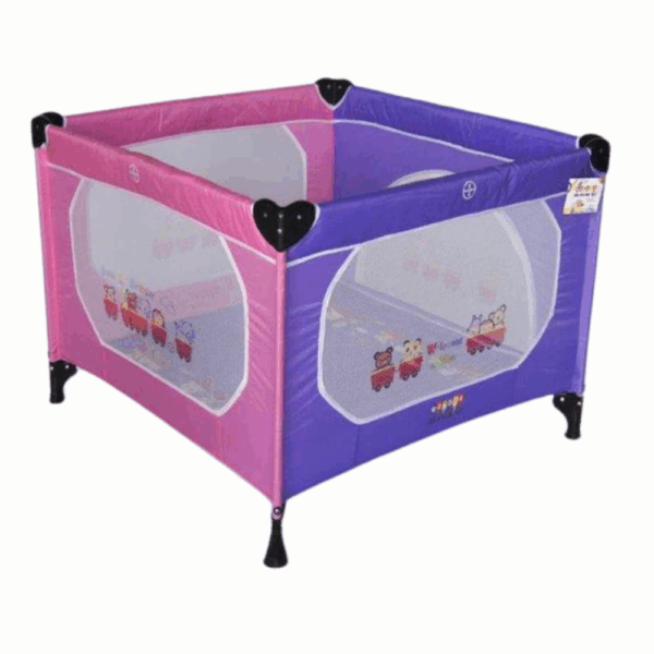 Corralito Infantil Cuadrado con Malla de Seguridad – Modelos Rosa/Morado o Verde/Azul - Imagen 2