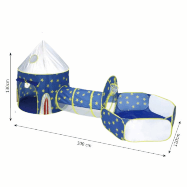 Casa de Juegos Infantil 3 en 1 con Túnel y Piscina de Bolas – Modelos Sirena, Marino y Estrellado - Imagen 2