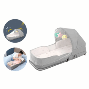 Cuna Nido Portátil para Bebé con Mosquitero y Juguetes Colgantes