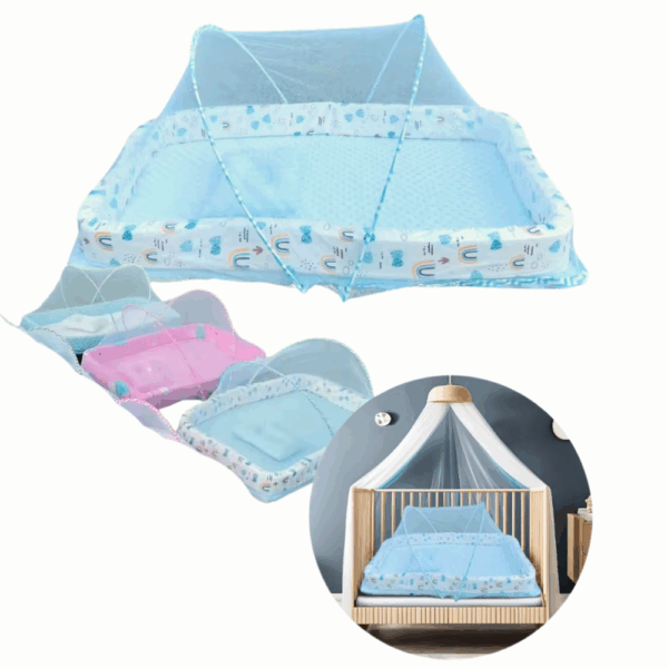 Cuna Antimosquitos con Colchón para Bebé – Plegable y Portátil